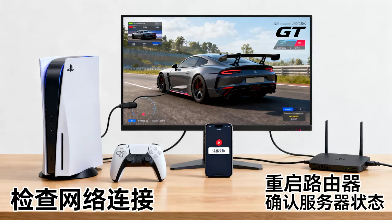 GT7连不上服务器怎么解决，连接失败原因有哪些？