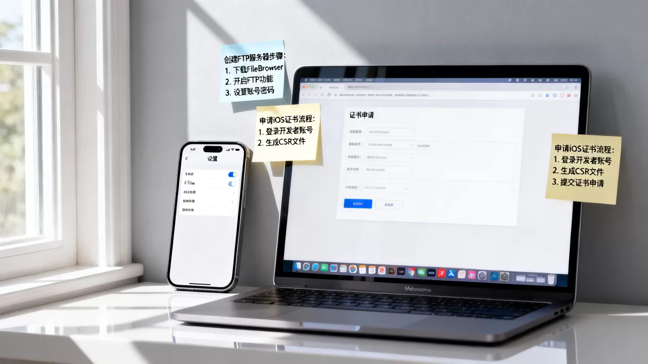 iOS怎么创建FTP服务器？，怎么申请iOS证书