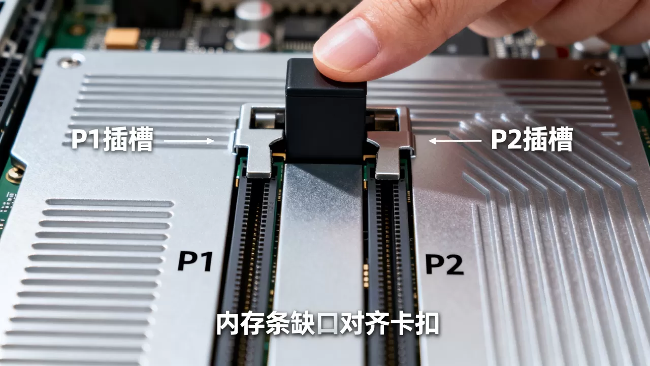 服务器内存条怎么插才能区分P1P2？，怎么正确安装