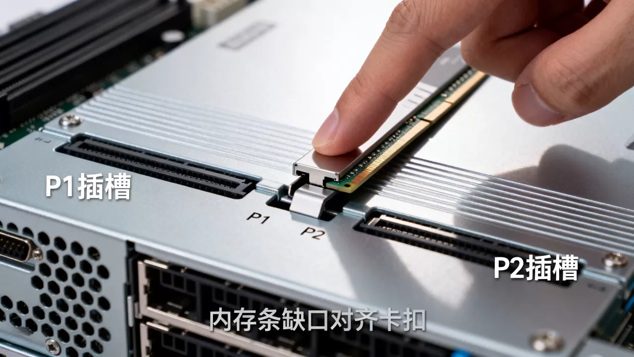 服务器内存条怎么插才能区分P1P2？，怎么正确安装