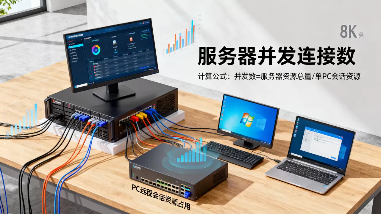 一台服务器支持多少台PC远程，怎么计算？