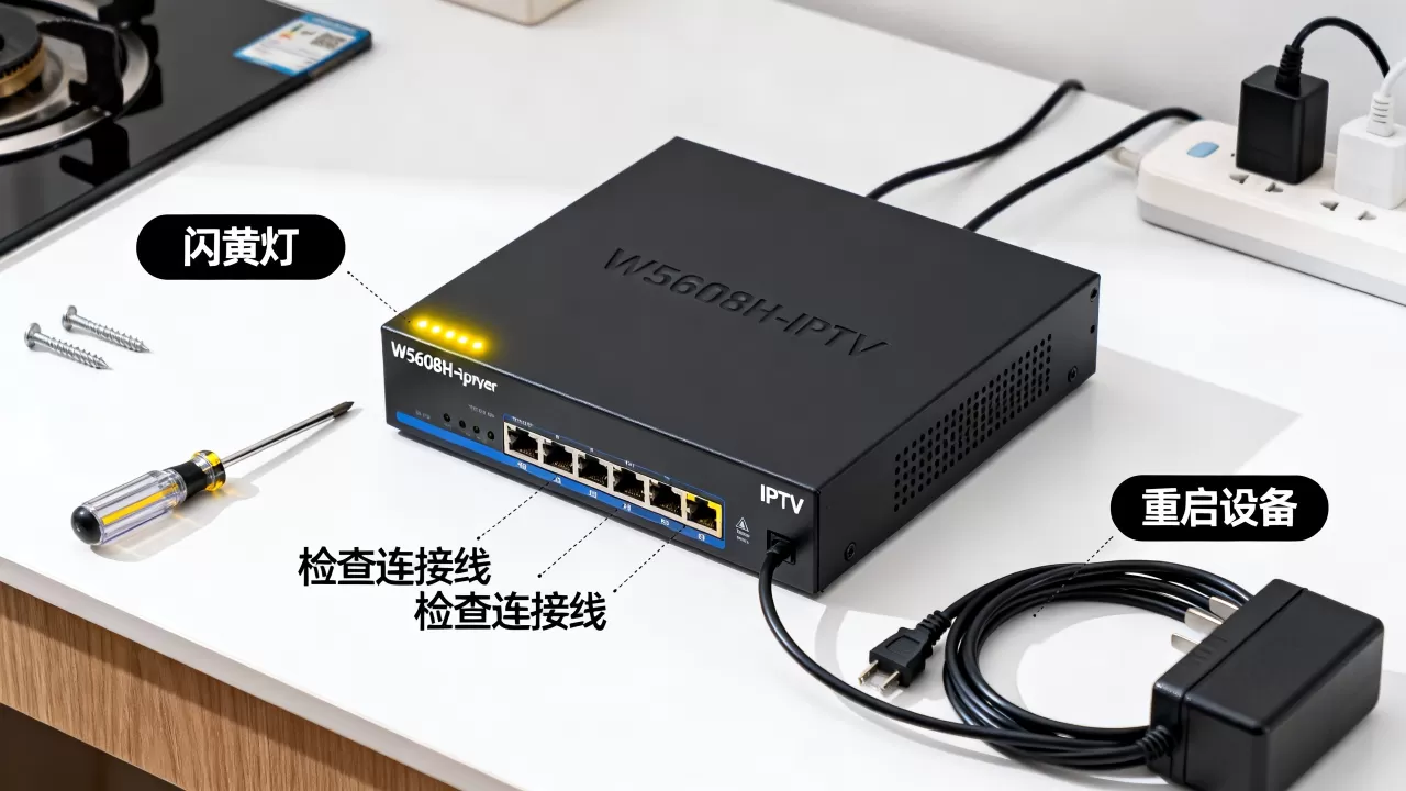 w5608h-iptv服务器闪黄灯是什么原因,如何解决? w5608h-iptv服务器闪黄灯是什么原因,如何解决?