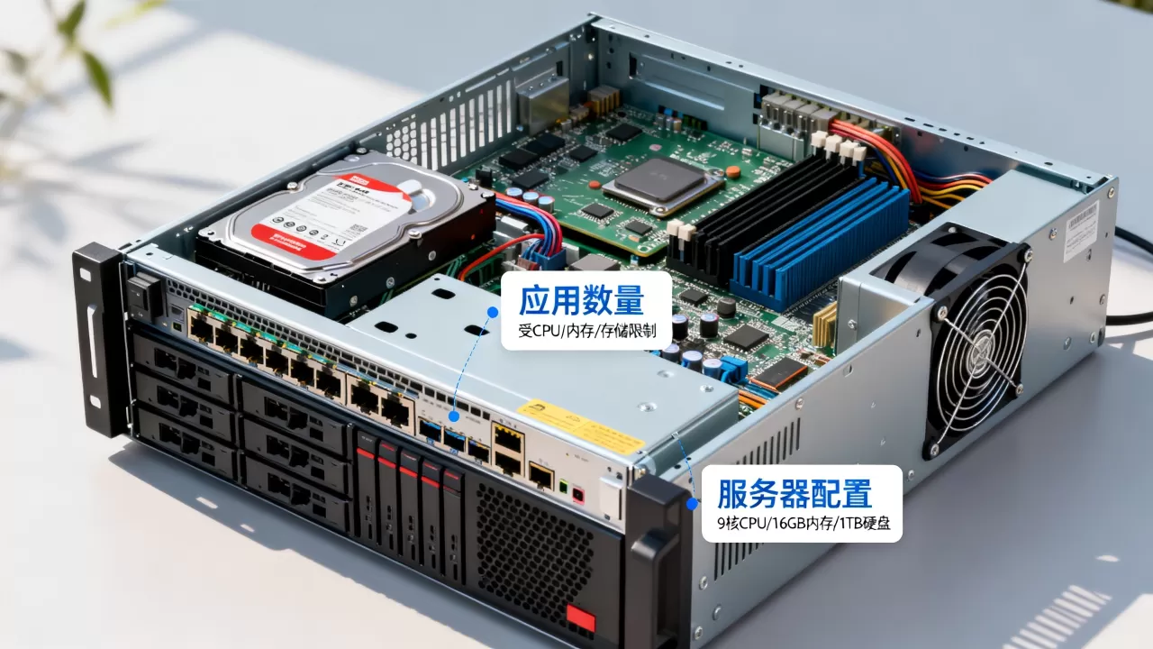 一个服务器最多能装多少个应用？，安装数量有限制吗？