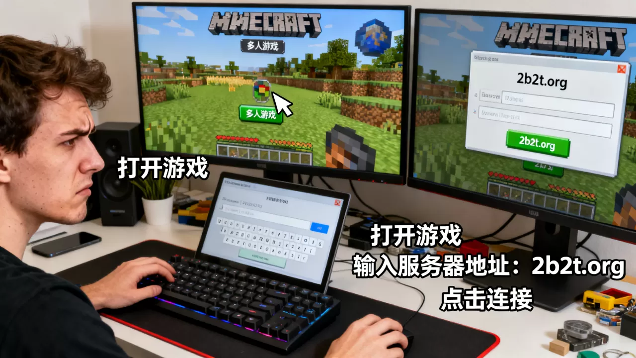我的世界2b2t服务器怎么进视频教程，为什么进不去