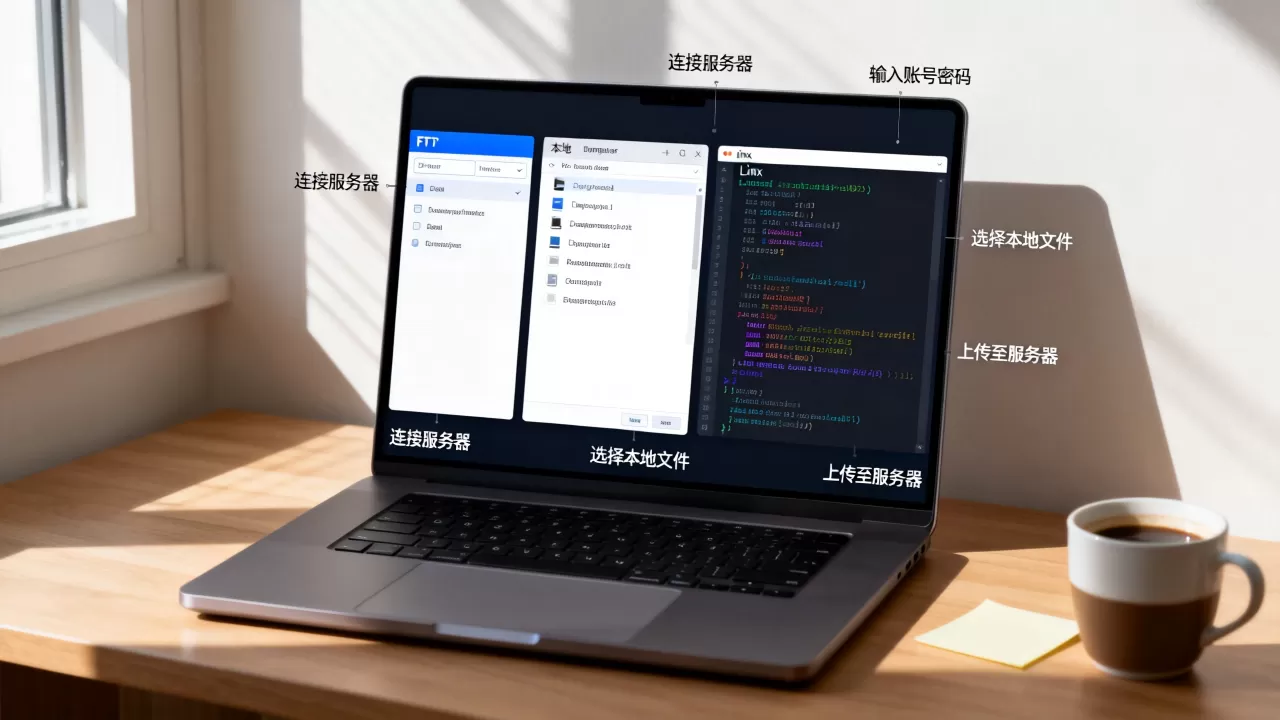 如何用FTP登录Linux服务器，本地主机上传文件教程？