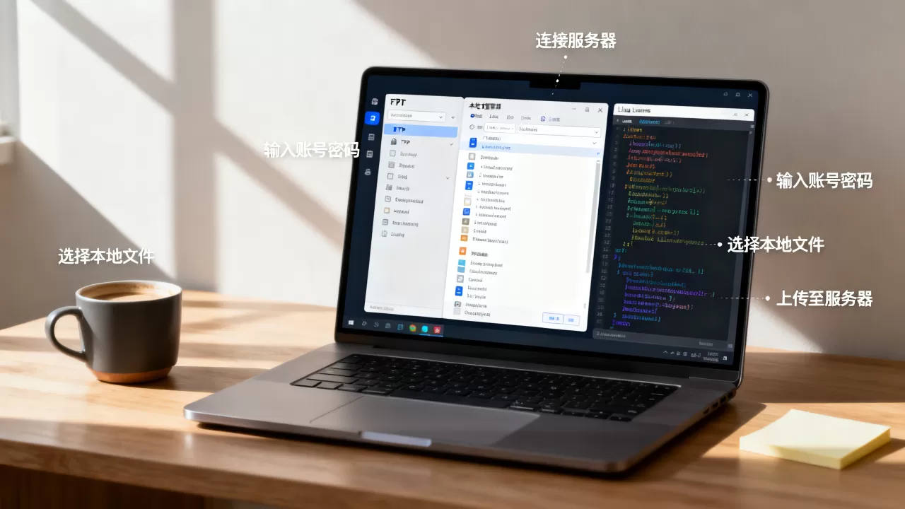 如何用FTP登录Linux服务器，本地主机上传文件教程？