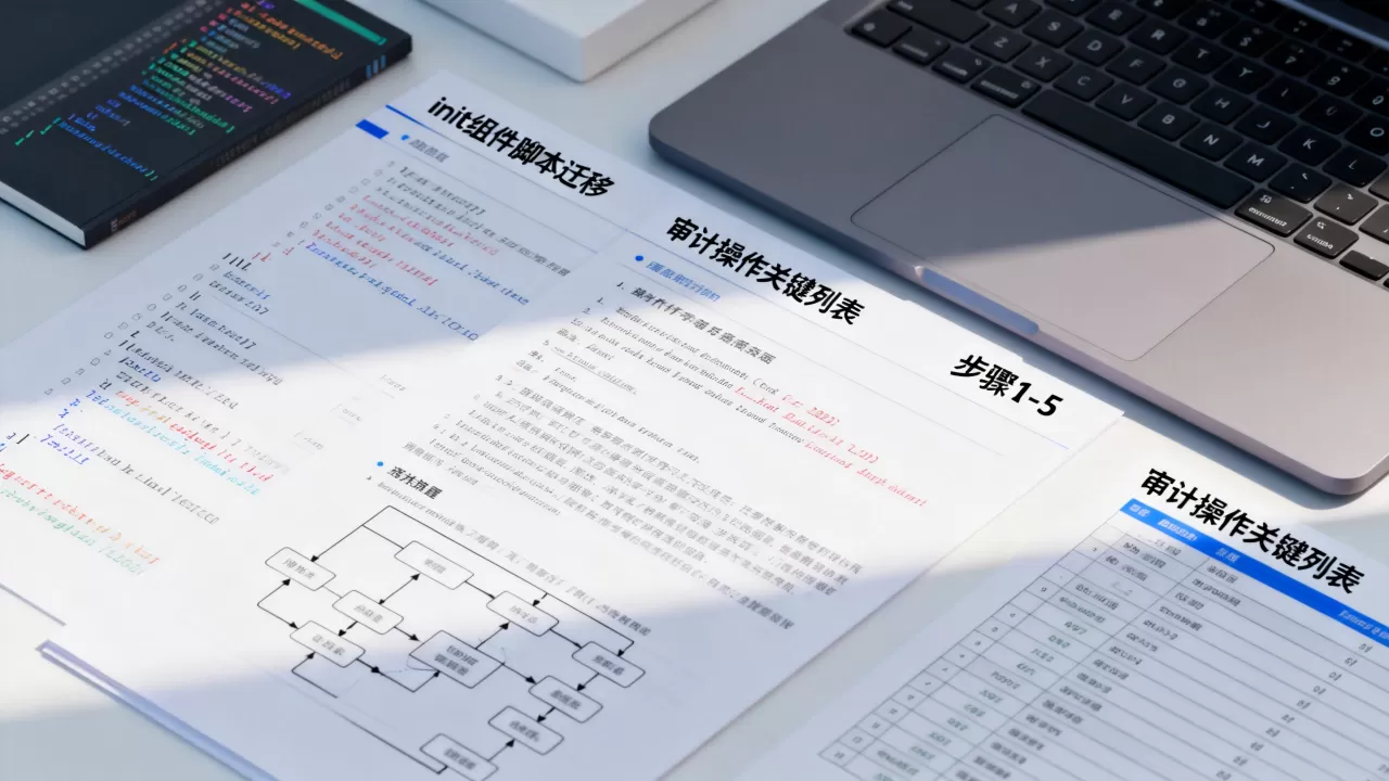 init组件脚本迁移支持审计操作的关键列表有哪些，怎么做？