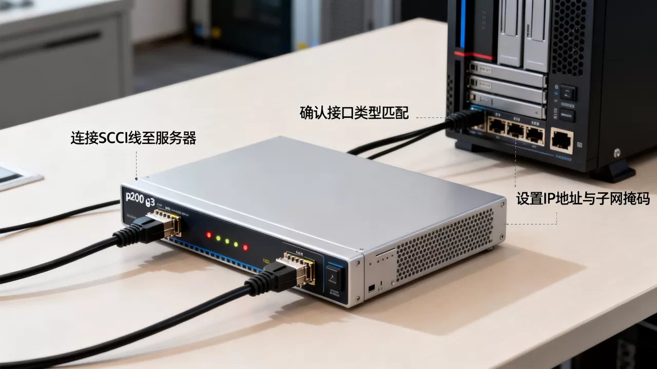 p2000 g3 isci怎么正确连接服务器，怎么设置