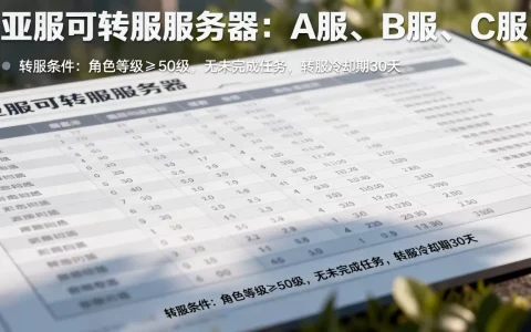 亚服哪些服务器可以转服，转服条件是什么？
