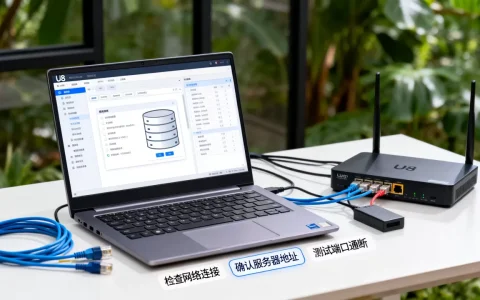 下载完U8和数据库后怎么连接服务器，连接不上怎么办