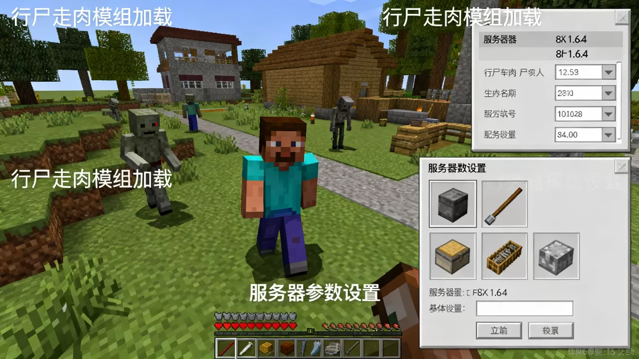 mc1.6.4行尸走肉服务器怎么弄