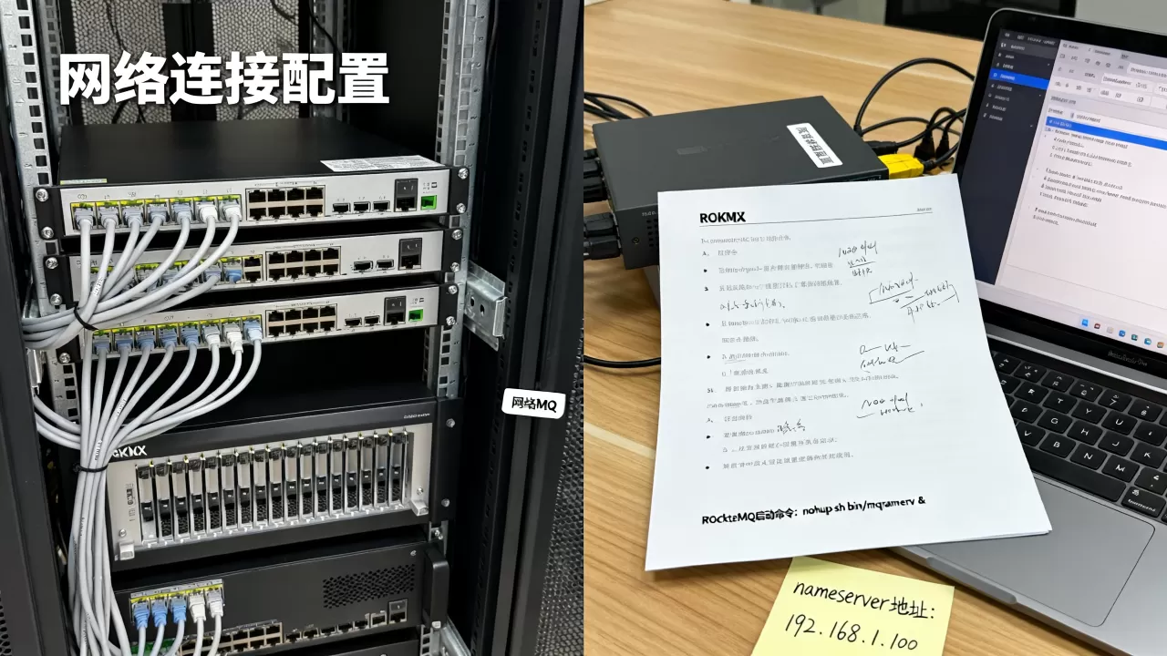 如何配置服务器网络连接？，RocketMQ配置步骤有哪些？