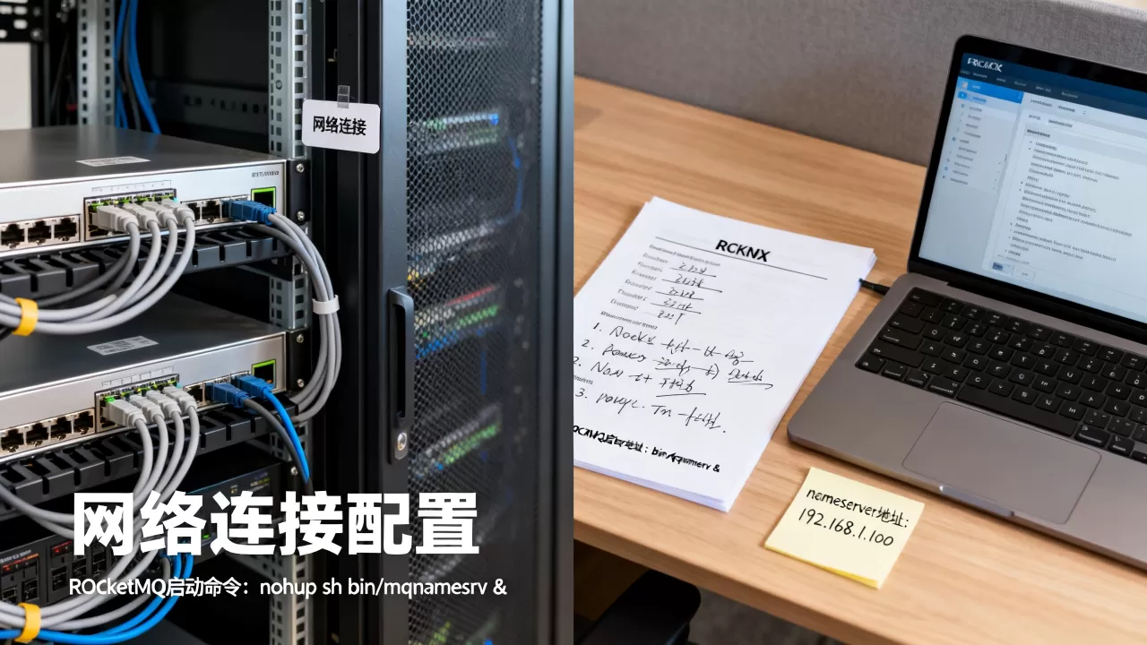 如何配置服务器网络连接？，RocketMQ配置步骤有哪些？