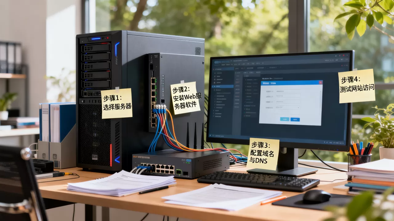 如何通过服务器配置建立网站并获取网站配置，有哪些步骤？