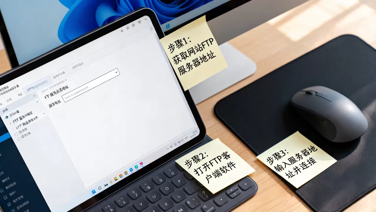 如何才能访问一个网站的FTP服务器地址，步骤是什么？