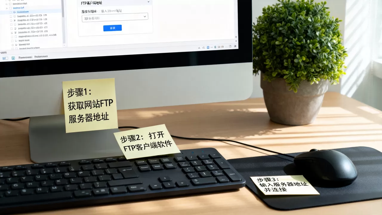 如何才能访问一个网站的FTP服务器地址，步骤是什么？
