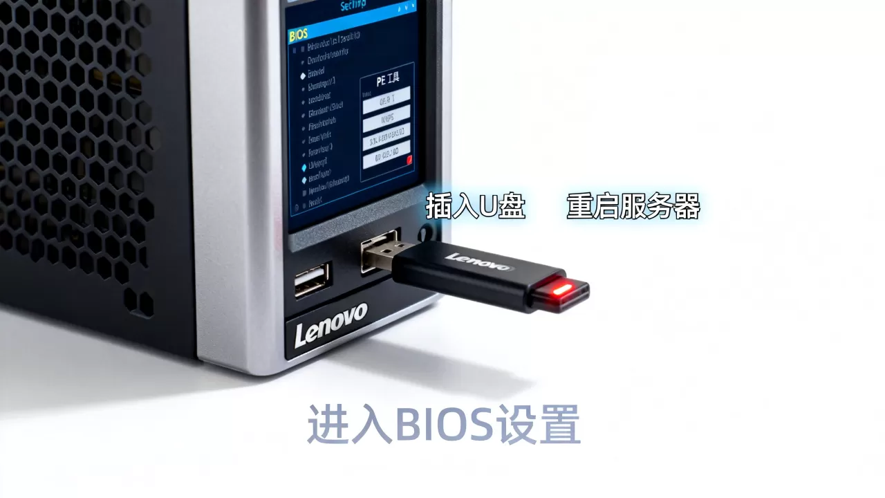联想服务器如何设置u盘启动并进入pe工具，怎么设置