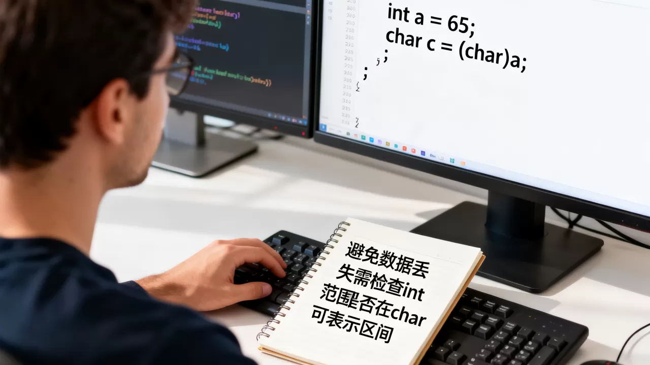 int转char时如何避免数据丢失，怎么转换？