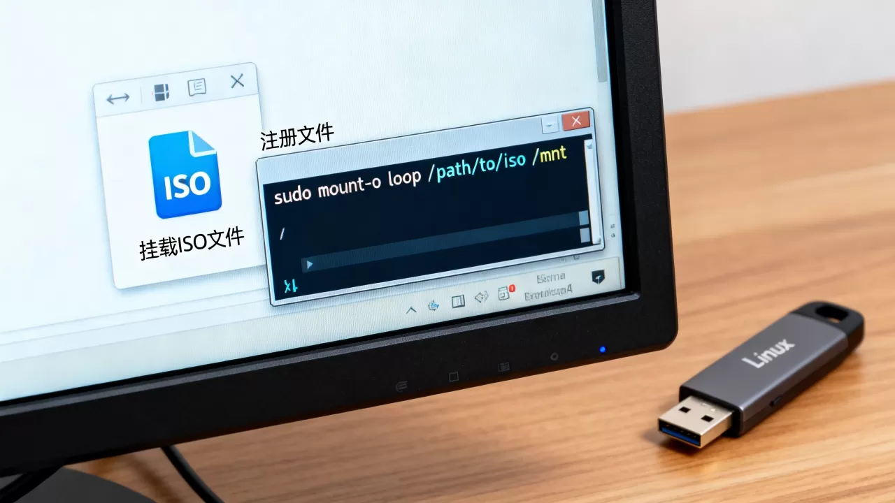 如何在Linux中安装注册ISO文件，具体步骤是什么？