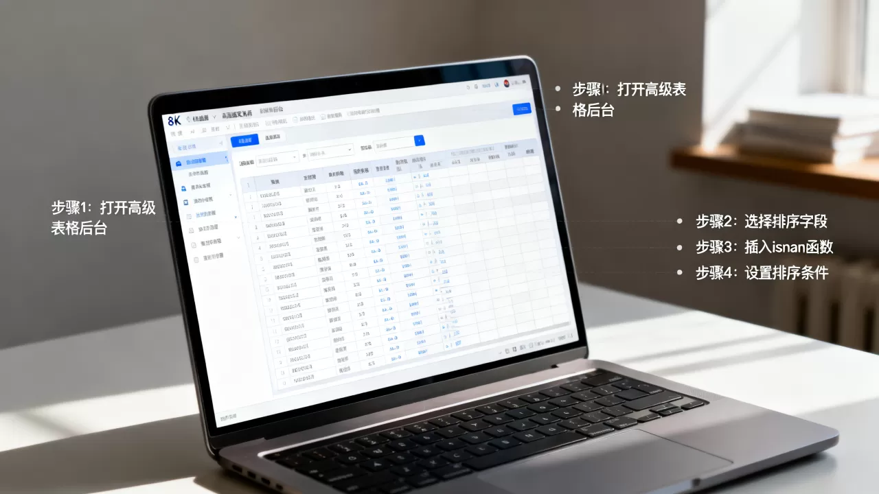 isnan函数在高级表格后台排序中怎么用,有哪些步骤 isnan函数在高级表格后台排序中怎么用,有哪些步骤