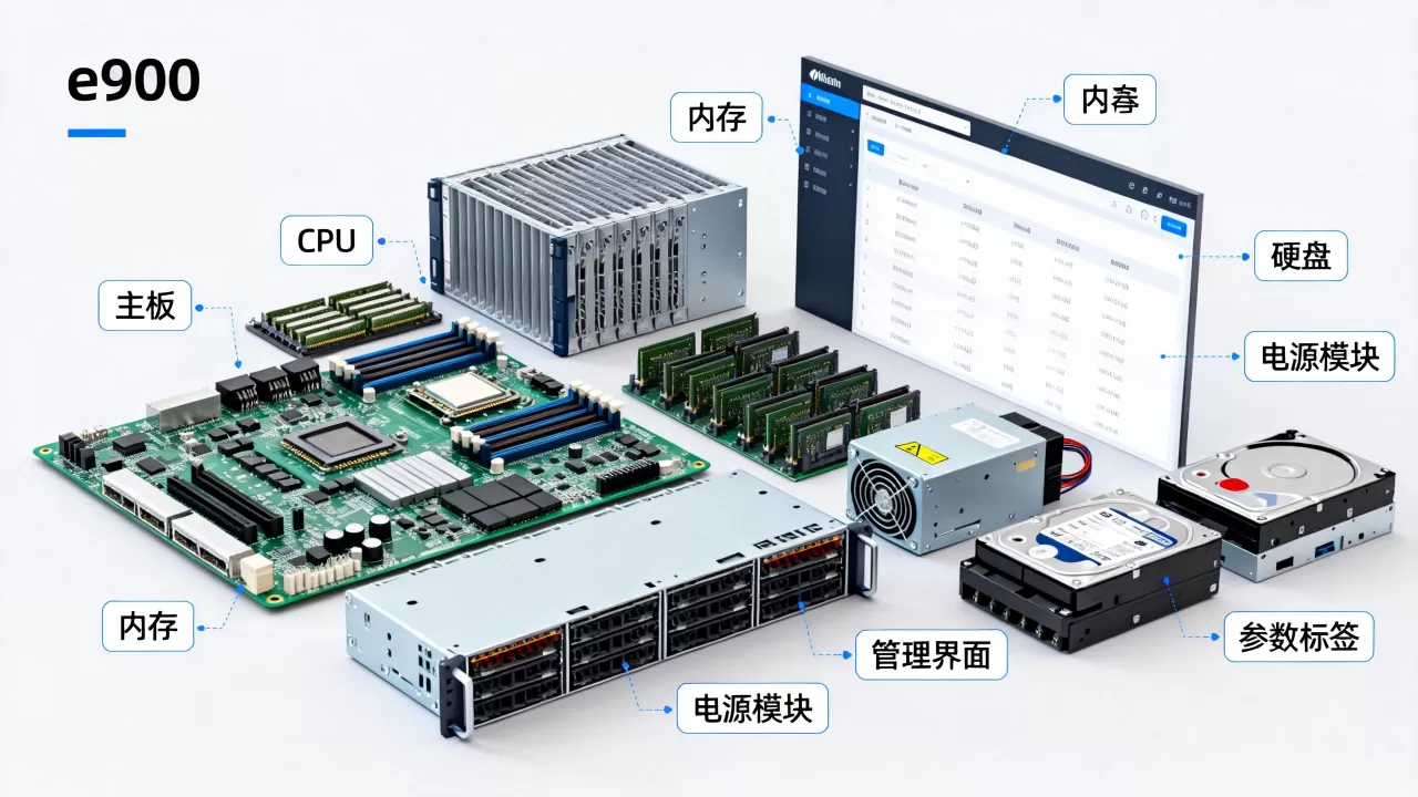 e9000服务器由哪些组件构成呢，配置参数怎么看