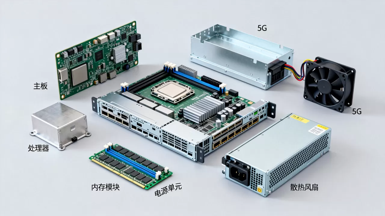 5G服务器由哪些单元组成？,核心部件包含哪些？