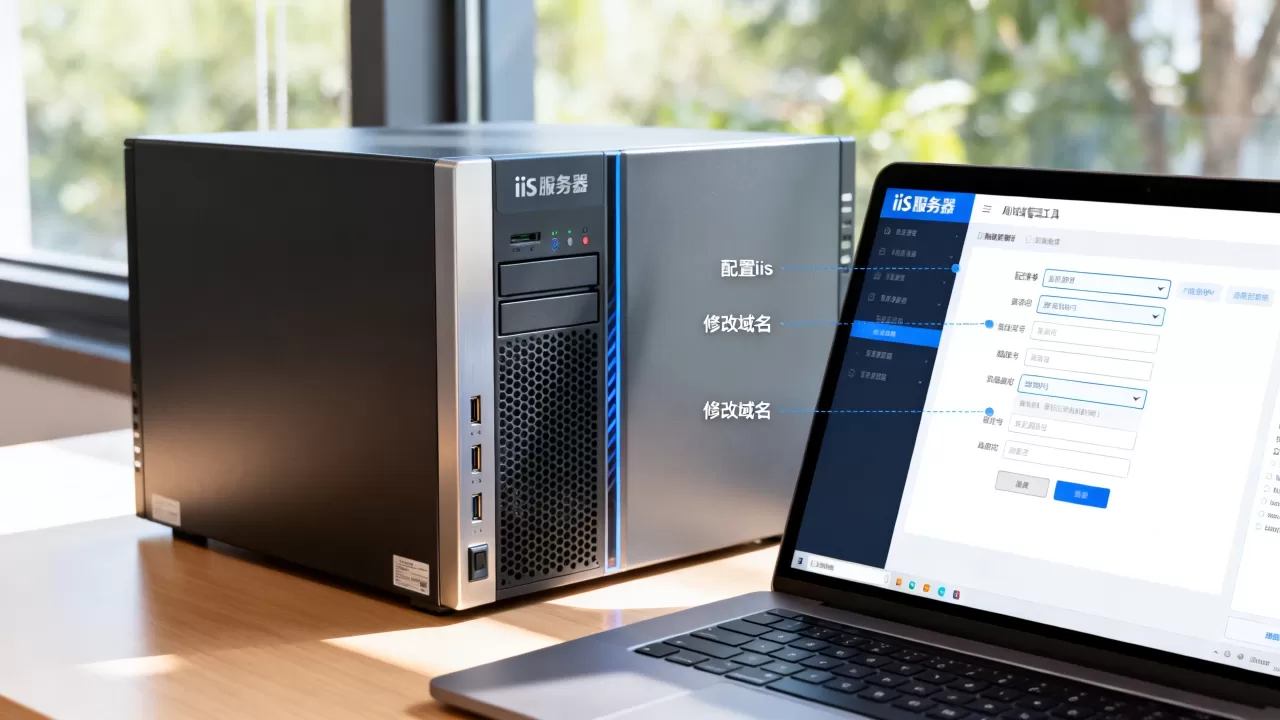 如何配置iis服务器网站并修改已绑定域名，怎么修改
