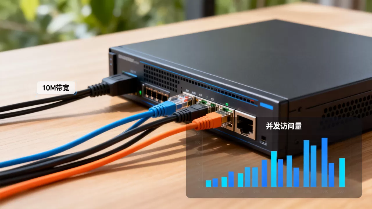 服务器10M带宽能容纳多少人，并发访问量多少合适？