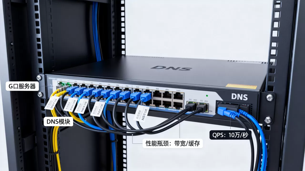 G口服务器DNS的QPS能达到多少，性能瓶颈怎么解决？