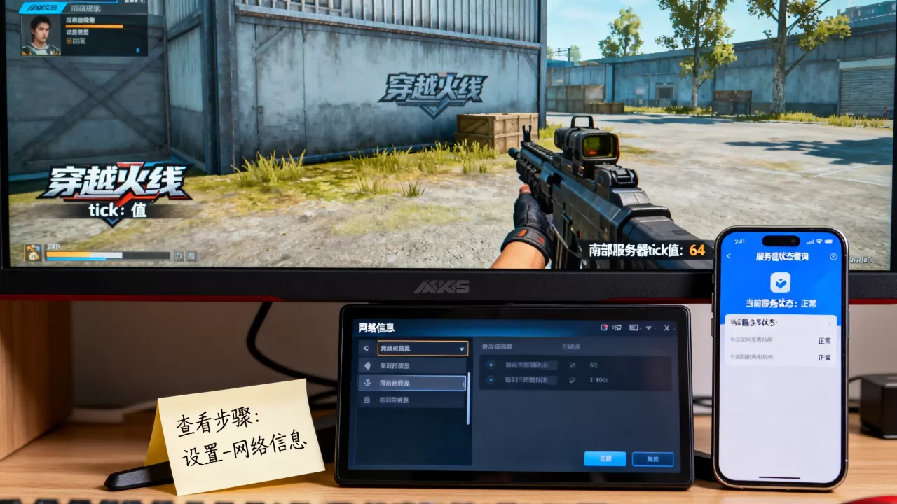 穿越火线南部服务器tick值现在多少，怎么查看？