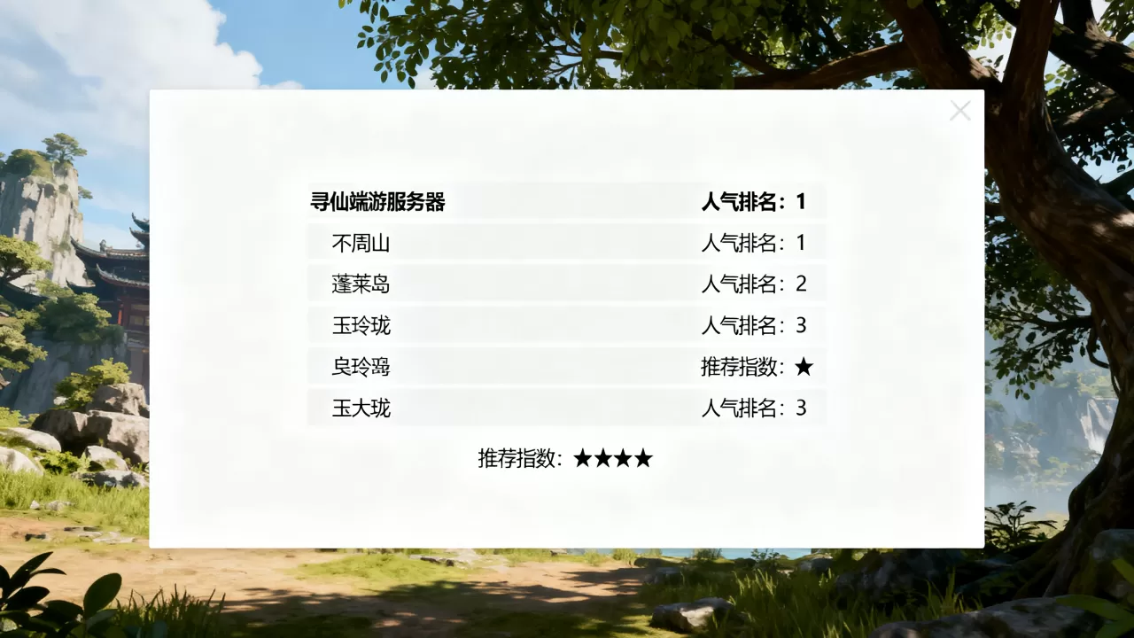 寻仙端游有哪些服务器，哪个区服人气最高？