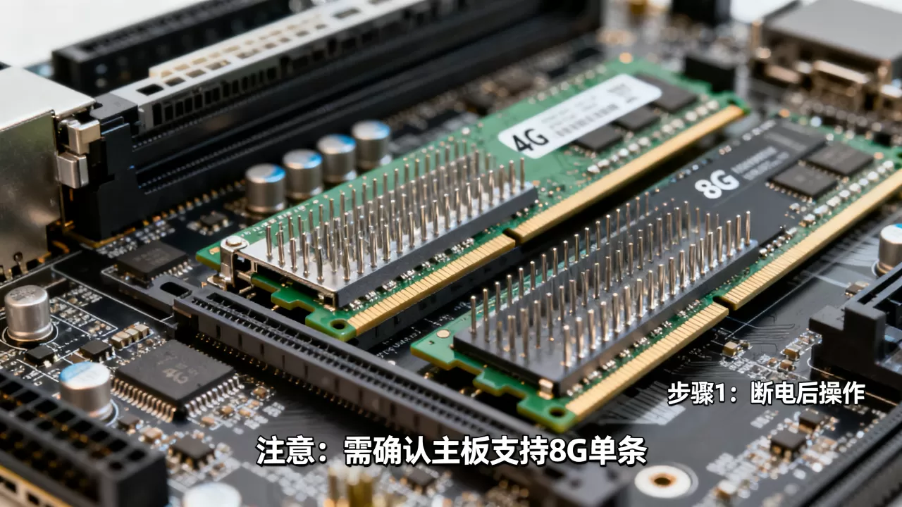服务器内存条4G怎么升8G？，需要注意什么？