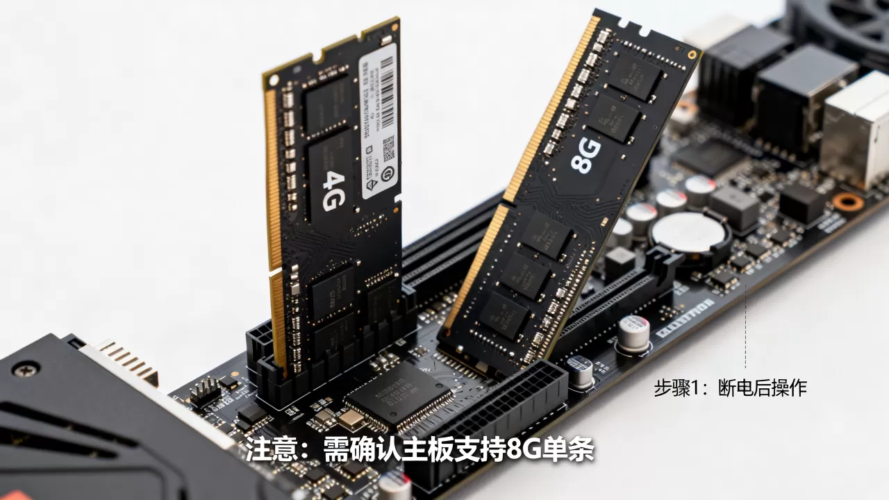服务器内存条4G怎么升8G？，需要注意什么？
