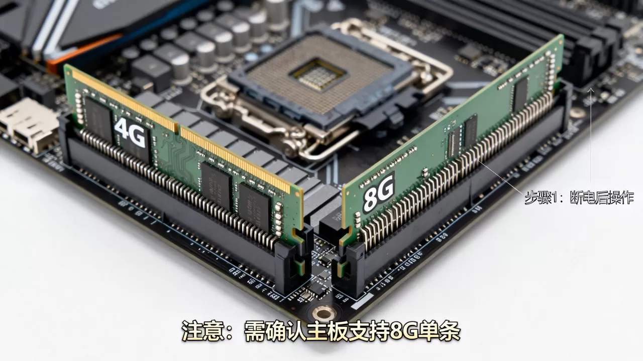 服务器内存条4G怎么升8G？，需要注意什么？