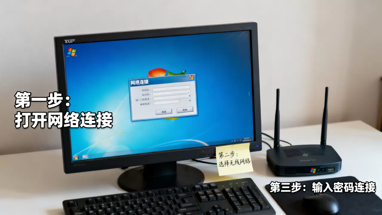 xp里怎么添加无线网络连接服务器，具体步骤是什么