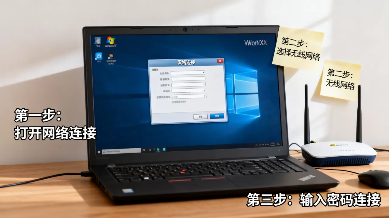 xp里怎么添加无线网络连接服务器，具体步骤是什么