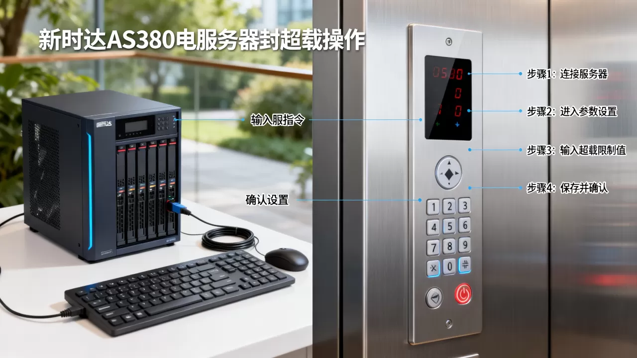 新时达AS380电梯怎么用服务器封超载？,操作步骤是什么？
