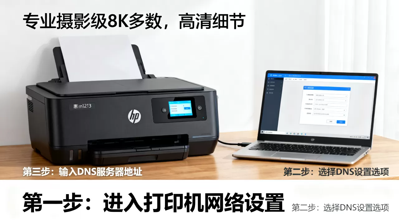 惠普m1213打印机怎么设置DNS，步骤是什么？
