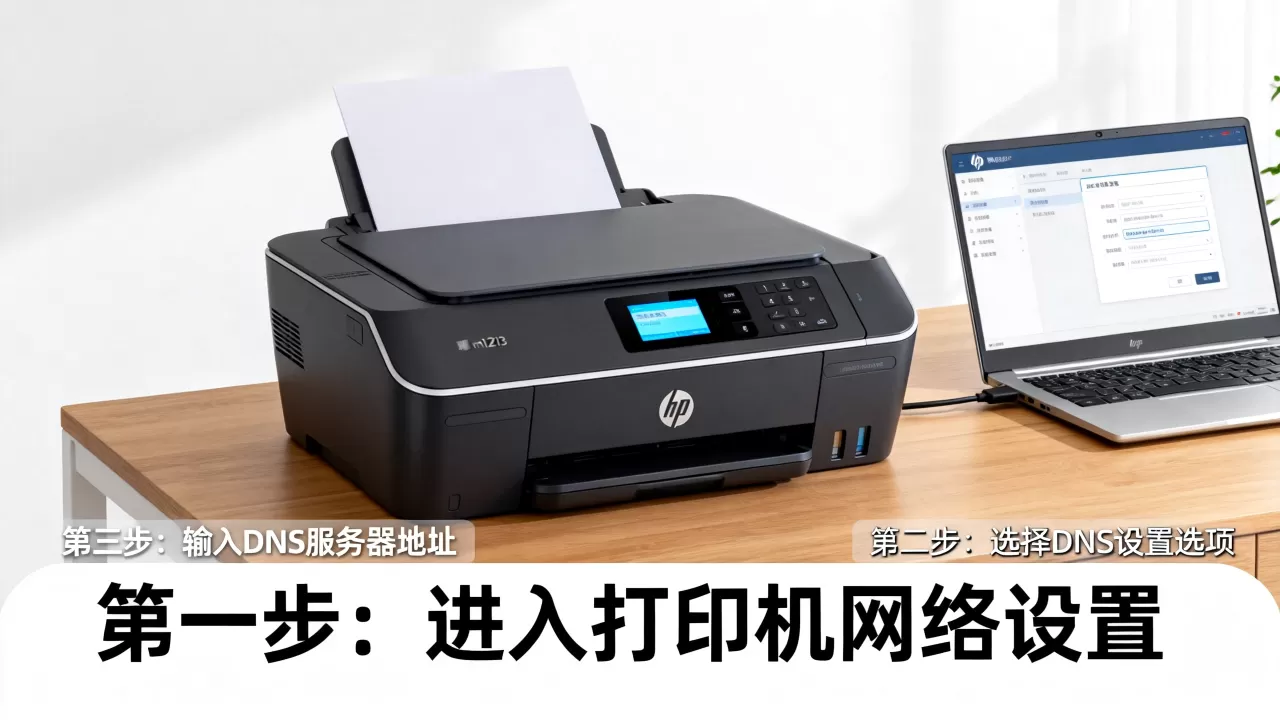 惠普m1213打印机怎么设置DNS，步骤是什么？