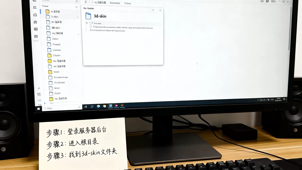 如何找到mc服务器的3d-skin文件夹，教程在哪？