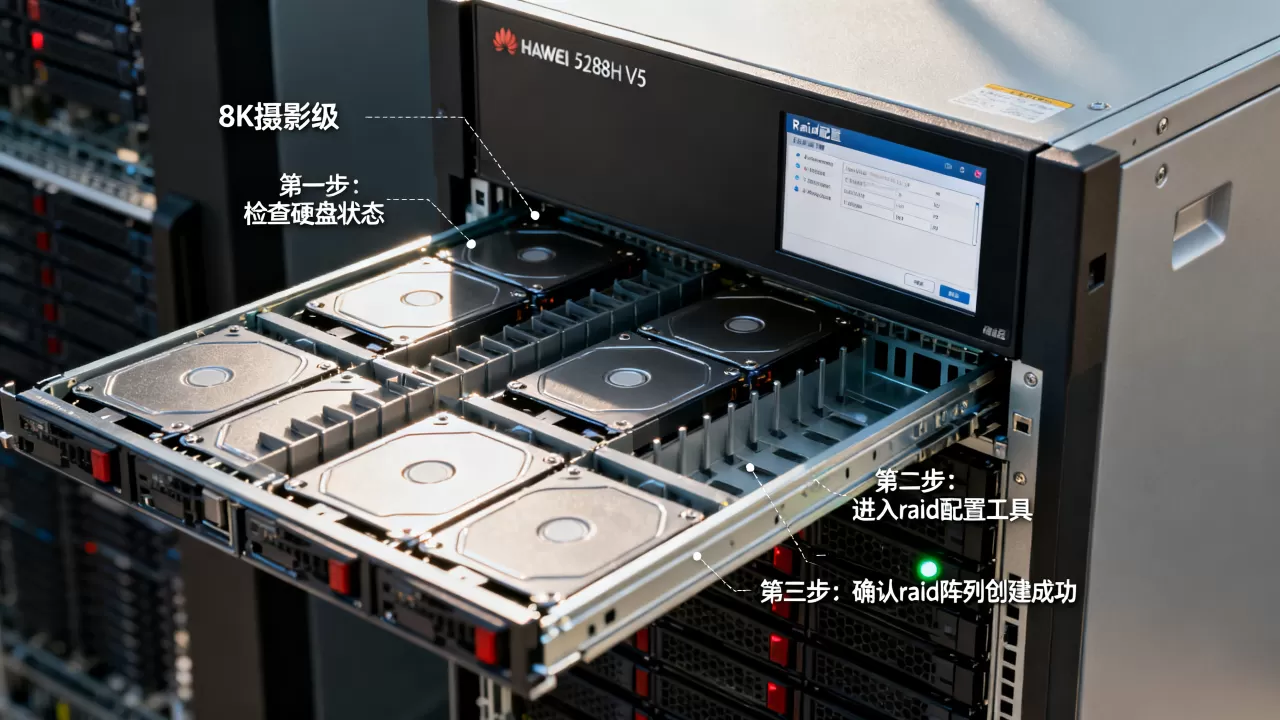 华为5288h v5服务器怎么做raid？，步骤是什么？