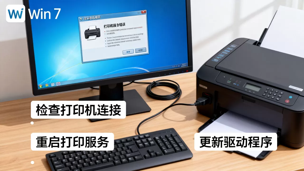 win7打印机服务器错误怎么解决,win7打印服务异常怎么办