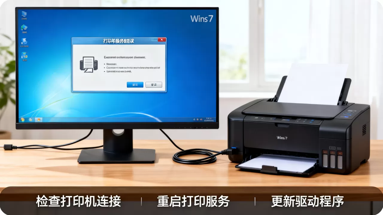 win7打印机服务器错误怎么解决,win7打印服务异常怎么办