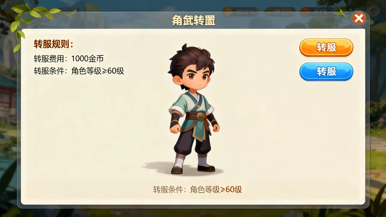 神武手游角色转服务器要多少钱