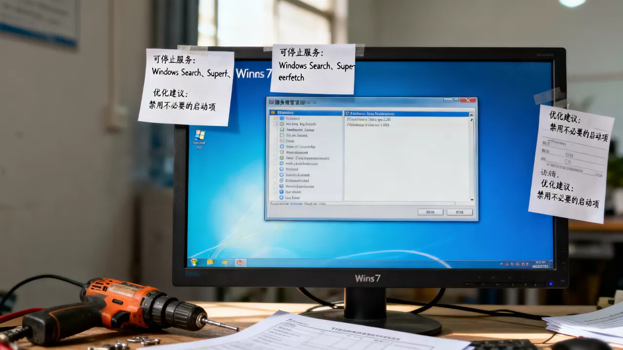 Win7哪些服务器可以停掉？，怎么优化最安全？