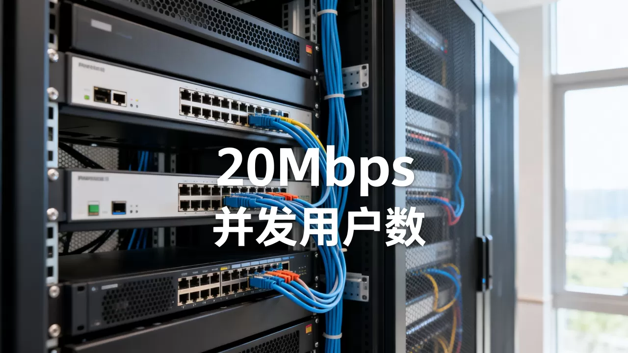 服务器宽带20m可以承受多少人