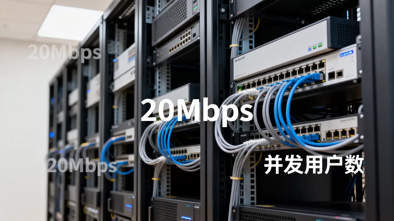 服务器宽带20m可以承受多少人