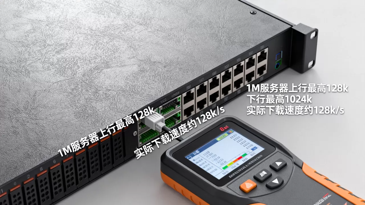 1M服务器上行下行最高多少k，实际下载速度是多少？