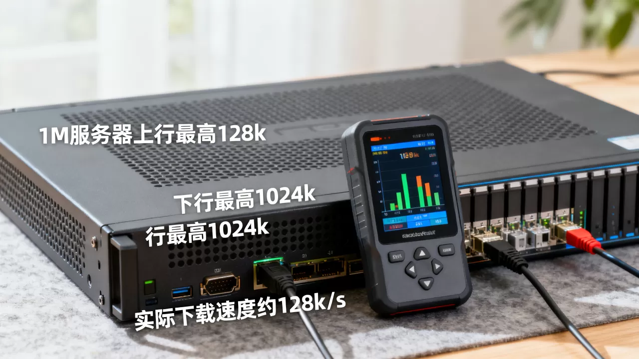 1M服务器上行下行最高多少k，实际下载速度是多少？