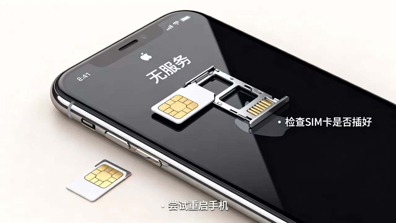 为什么SIM卡装到苹果上显示无服务器？，怎么回事？